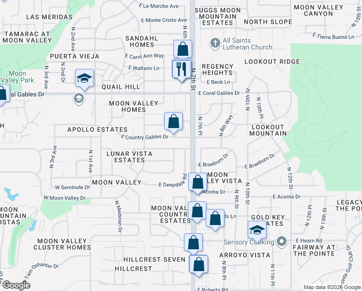map of restaurants, bars, coffee shops, grocery stores, and more near 15032 North 6th Street in Phoenix