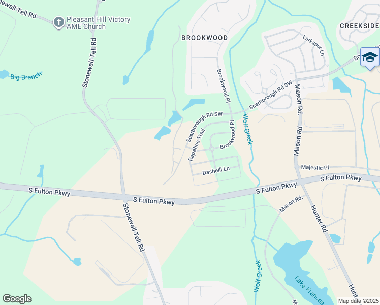 map of restaurants, bars, coffee shops, grocery stores, and more near 4957 Rapahoe Trail in Atlanta