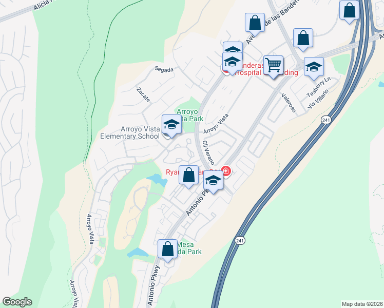 map of restaurants, bars, coffee shops, grocery stores, and more near 183 Pasto Rico in Rancho Santa Margarita