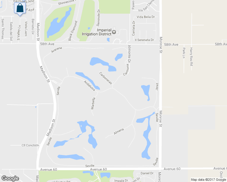 map of restaurants, bars, coffee shops, grocery stores, and more near 81623 Andalusia in La Quinta