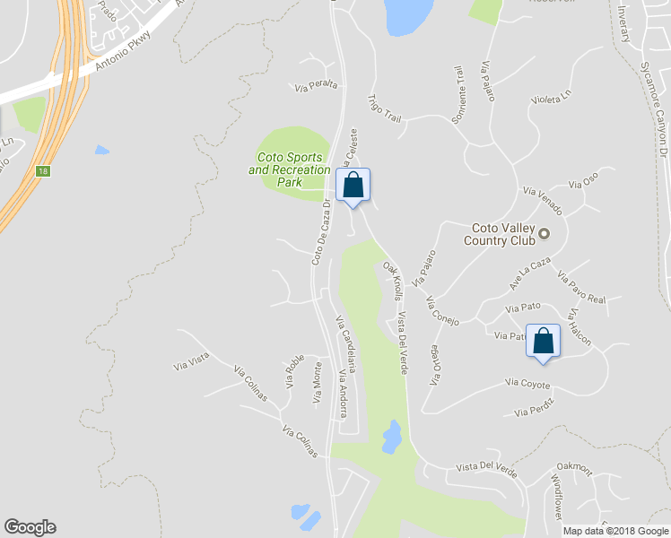 map of restaurants, bars, coffee shops, grocery stores, and more near 12 Vía Candelaria in Coto de Caza