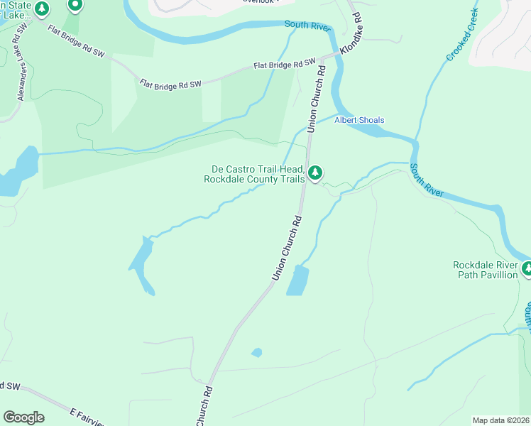 map of restaurants, bars, coffee shops, grocery stores, and more near 2581 Union Church Road in Stockbridge