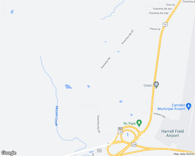 map of restaurants, bars, coffee shops, grocery stores, and more near 261-273 Ouachita Road 45 in Camden