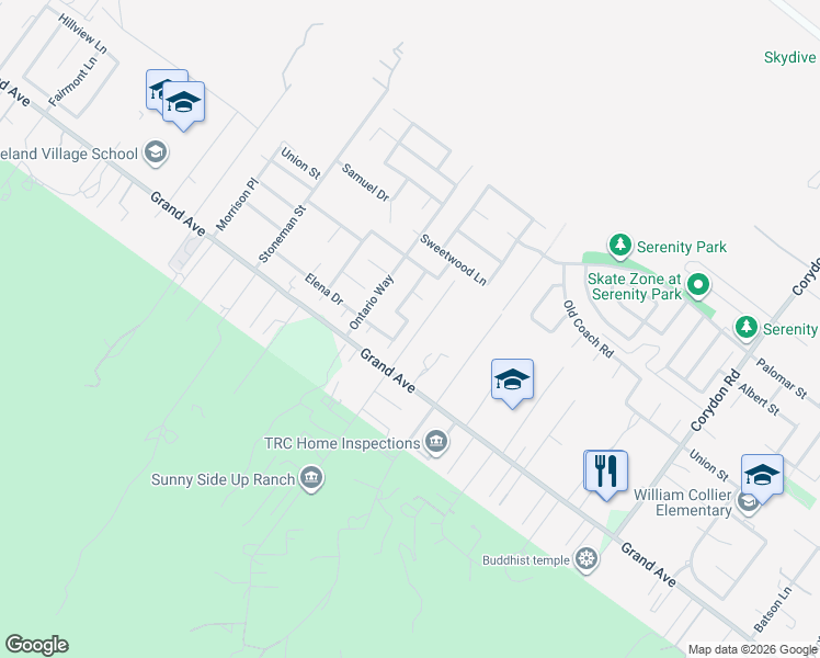 map of restaurants, bars, coffee shops, grocery stores, and more near 32730 Royal Oak Lane in Lake Elsinore