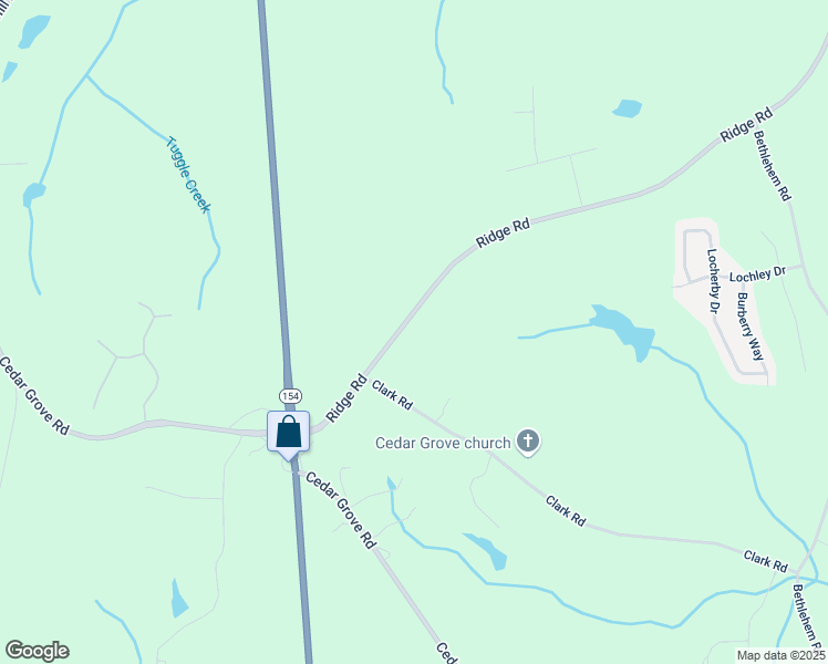 map of restaurants, bars, coffee shops, grocery stores, and more near 8540 Ridge Road in Fairburn