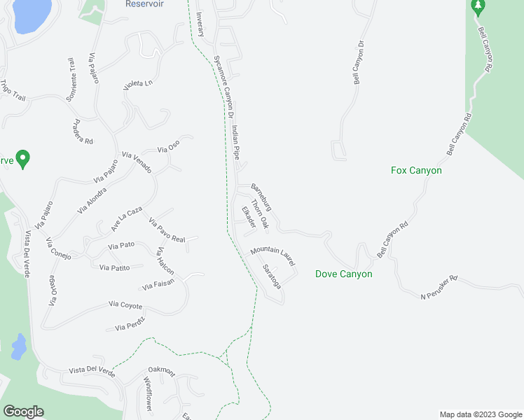 map of restaurants, bars, coffee shops, grocery stores, and more near 22 Thorn Oak in Trabuco Canyon