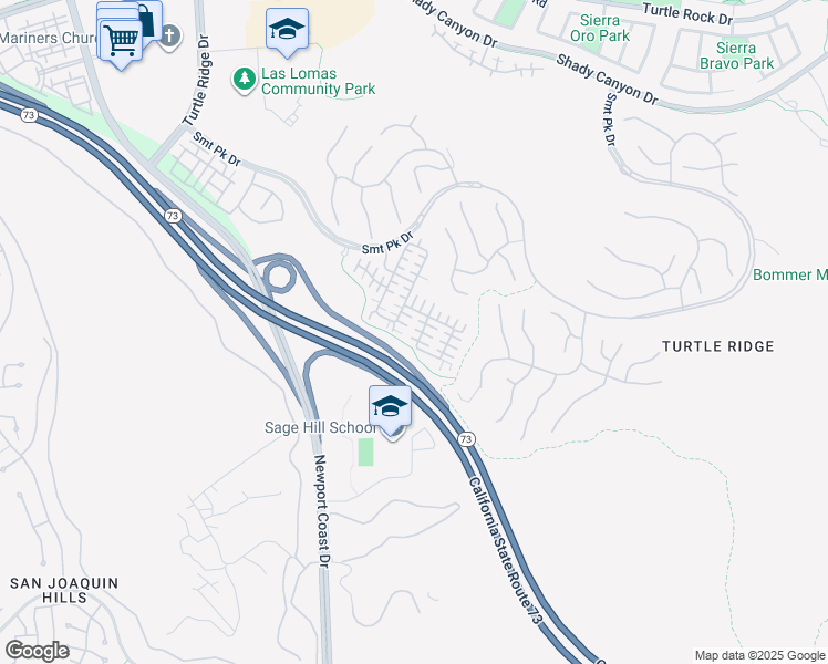 map of restaurants, bars, coffee shops, grocery stores, and more near 65 Greenhouse in Irvine