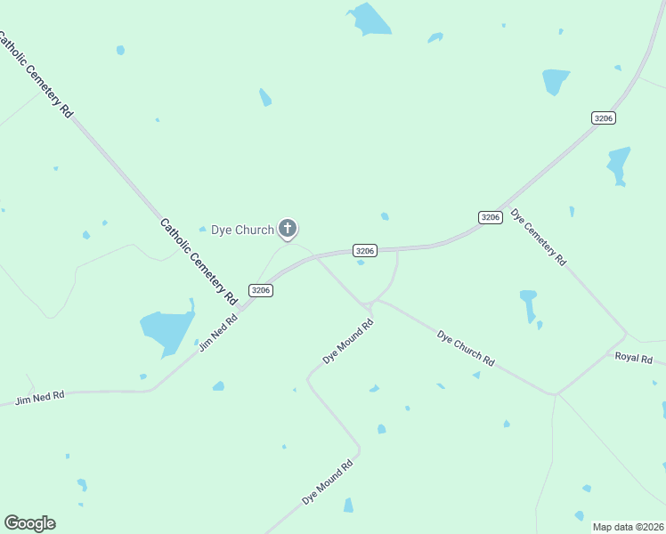 map of restaurants, bars, coffee shops, grocery stores, and more near Dye Church Road in Saint Jo