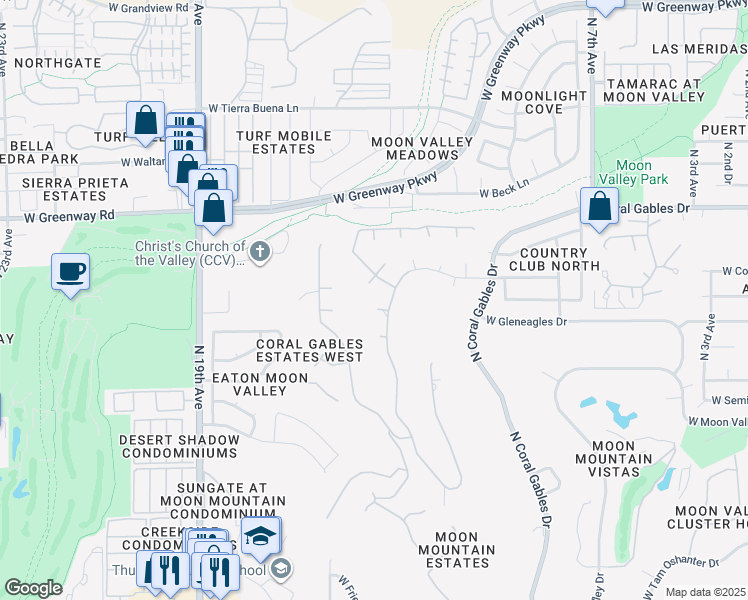 map of restaurants, bars, coffee shops, grocery stores, and more near 14832 North 15th Avenue in Phoenix