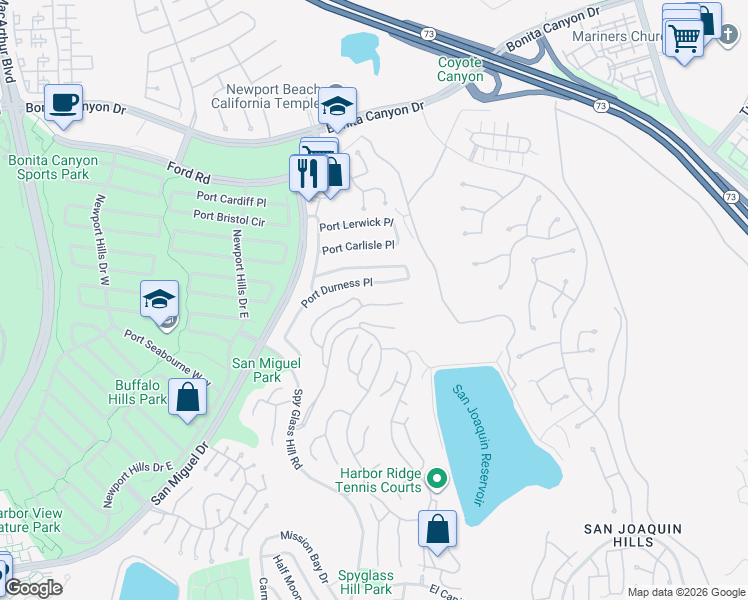 map of restaurants, bars, coffee shops, grocery stores, and more near 31 Saint Tropez in Newport Beach