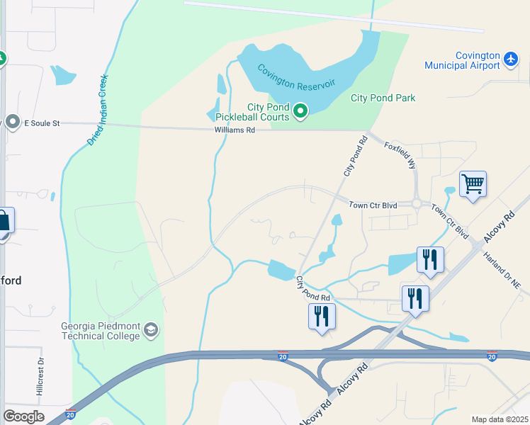 map of restaurants, bars, coffee shops, grocery stores, and more near 10130 Bob Williams Parkway in Covington