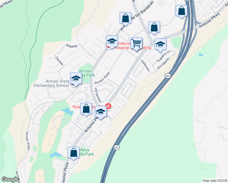 map of restaurants, bars, coffee shops, grocery stores, and more near 2 Calle Estero in Rancho Santa Margarita