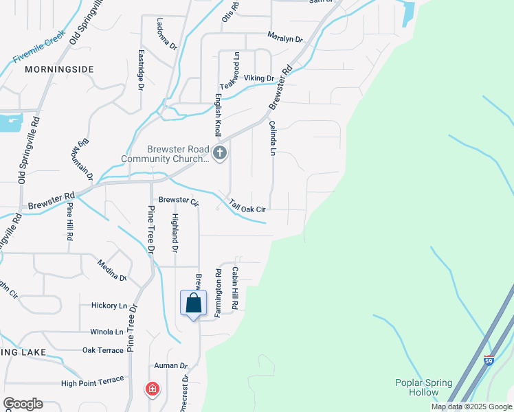 map of restaurants, bars, coffee shops, grocery stores, and more near 1503 Green Oak Circle in Birmingham