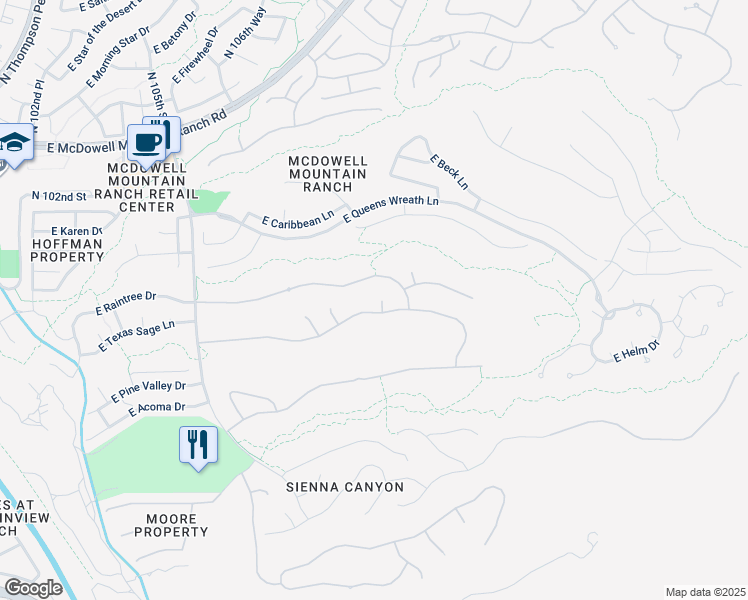 map of restaurants, bars, coffee shops, grocery stores, and more near 10920 East Butherus Drive in Scottsdale