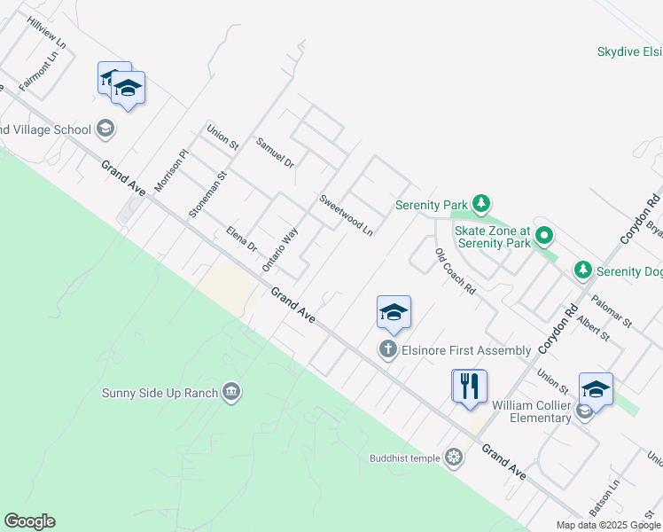 map of restaurants, bars, coffee shops, grocery stores, and more near 32864 Scales Way in Lake Elsinore