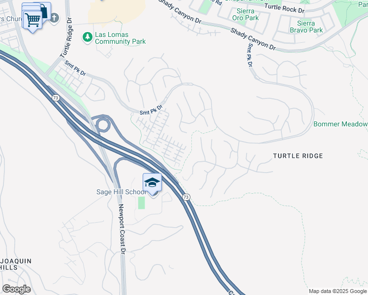 map of restaurants, bars, coffee shops, grocery stores, and more near 147 Canyoncrest in Irvine