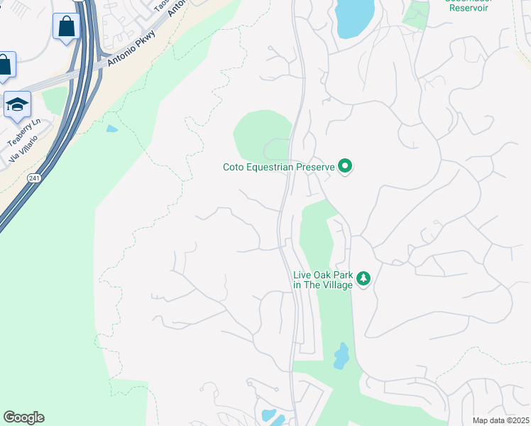 map of restaurants, bars, coffee shops, grocery stores, and more near 31132 Vía Consuelo in Coto de Caza