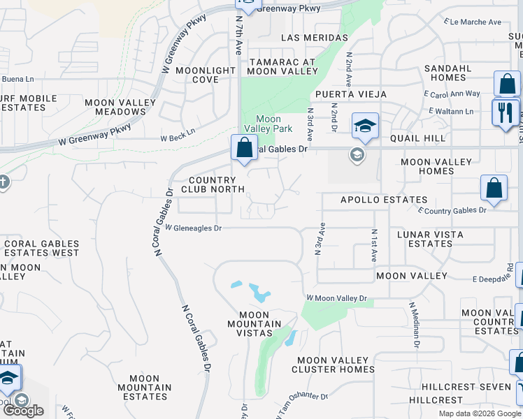 map of restaurants, bars, coffee shops, grocery stores, and more near 15014 North 6th Circle in Phoenix