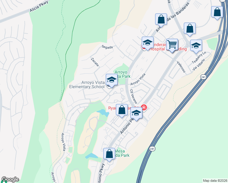map of restaurants, bars, coffee shops, grocery stores, and more near 75 Pasto Rico in Rancho Santa Margarita
