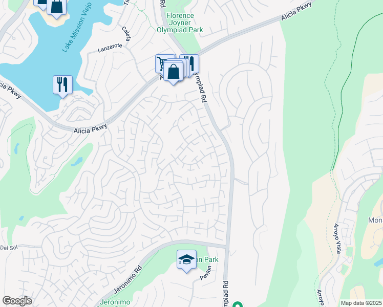 map of restaurants, bars, coffee shops, grocery stores, and more near 28426 Borgona in Mission Viejo