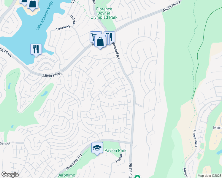 map of restaurants, bars, coffee shops, grocery stores, and more near 28426 Borgona in Mission Viejo
