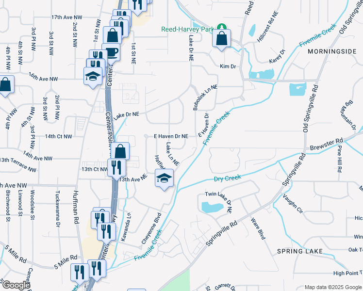 map of restaurants, bars, coffee shops, grocery stores, and more near 244 Tanglewood Circle Northeast in Birmingham