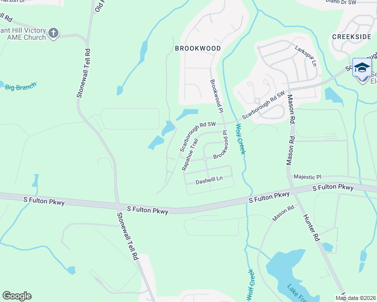 map of restaurants, bars, coffee shops, grocery stores, and more near 4947 Rapahoe Trail in Atlanta