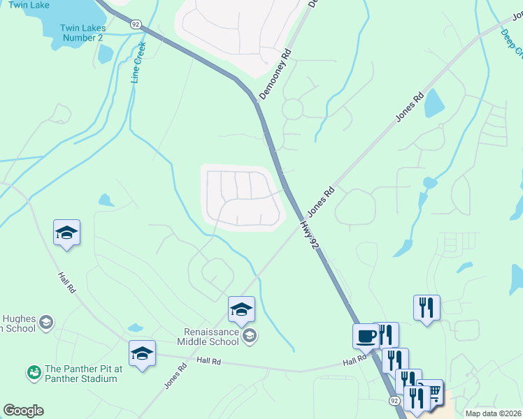 map of restaurants, bars, coffee shops, grocery stores, and more near 330 Welsh Court in Fairburn