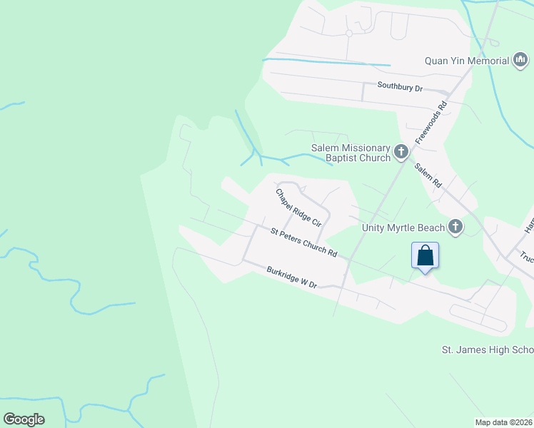 map of restaurants, bars, coffee shops, grocery stores, and more near 505 Cathedral Drive in Myrtle Beach