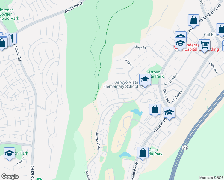 map of restaurants, bars, coffee shops, grocery stores, and more near 10 Sepulveda in Rancho Santa Margarita