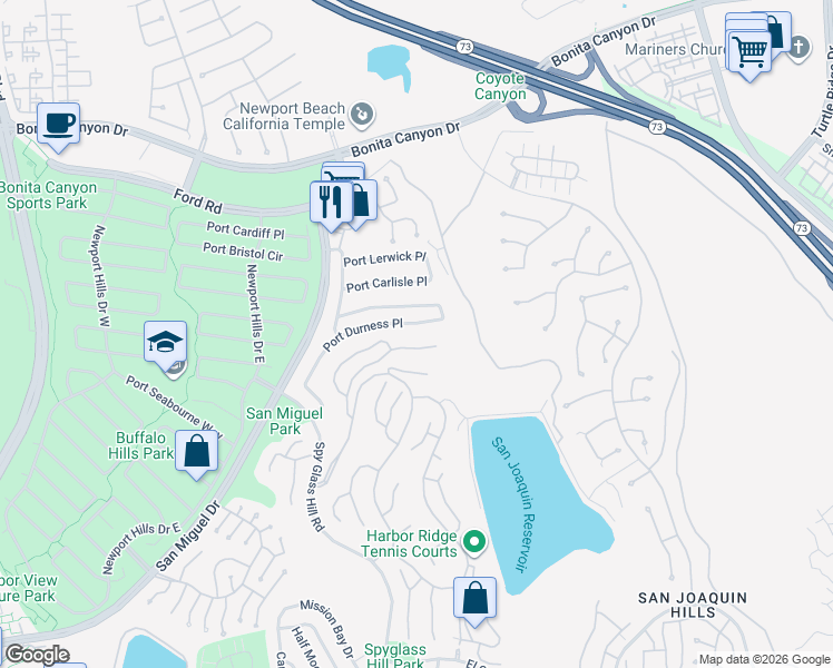 map of restaurants, bars, coffee shops, grocery stores, and more near 31 Saint Tropez in Newport Beach