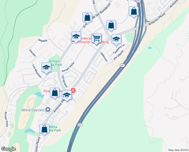 map of restaurants, bars, coffee shops, grocery stores, and more near 2 Serene Canyon Road in Rancho Santa Margarita