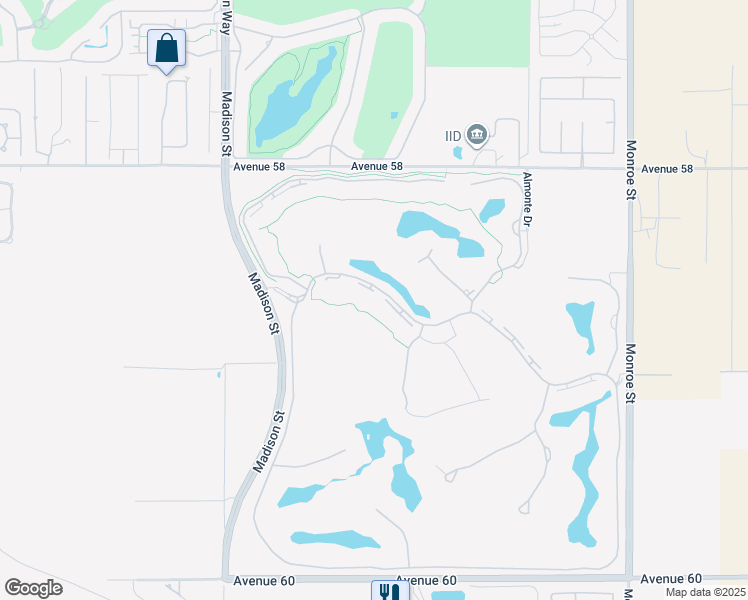 map of restaurants, bars, coffee shops, grocery stores, and more near 81371 Andalusia in La Quinta