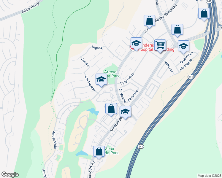 map of restaurants, bars, coffee shops, grocery stores, and more near 125 Pasto Rico in Rancho Santa Margarita