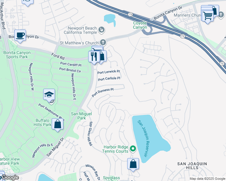 map of restaurants, bars, coffee shops, grocery stores, and more near 17 Monaco in Newport Beach