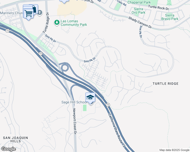 map of restaurants, bars, coffee shops, grocery stores, and more near 72 Canyoncrest in Irvine