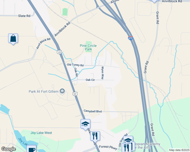 map of restaurants, bars, coffee shops, grocery stores, and more near 4808 Oak Court in Ellenwood