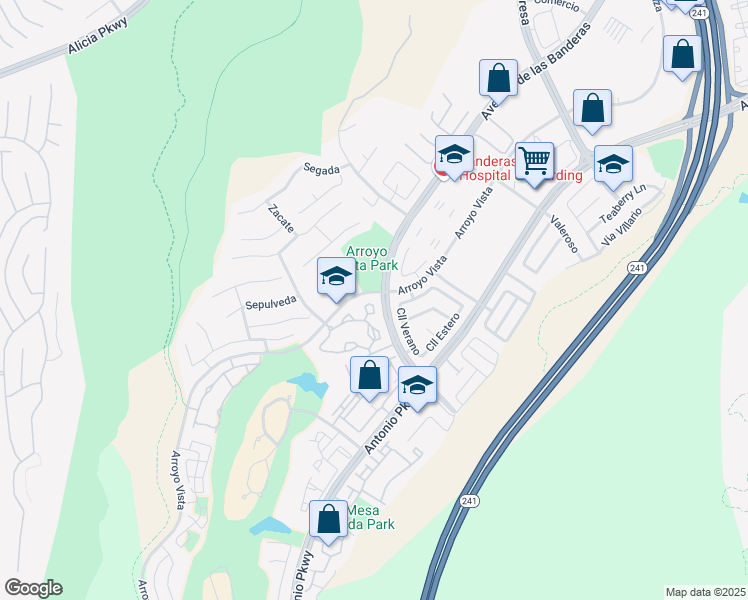 map of restaurants, bars, coffee shops, grocery stores, and more near 151 Pasto Rico in Rancho Santa Margarita