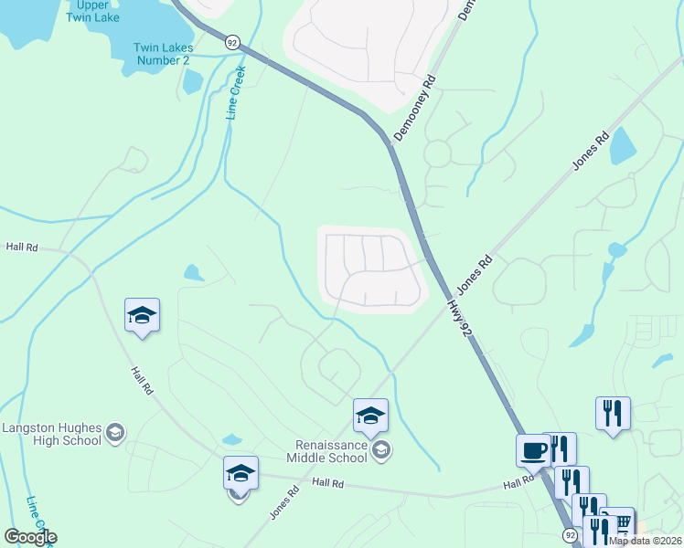 map of restaurants, bars, coffee shops, grocery stores, and more near 4951 Estonian Drive in Fairburn