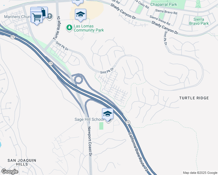 map of restaurants, bars, coffee shops, grocery stores, and more near 23 Bower Tree in Irvine