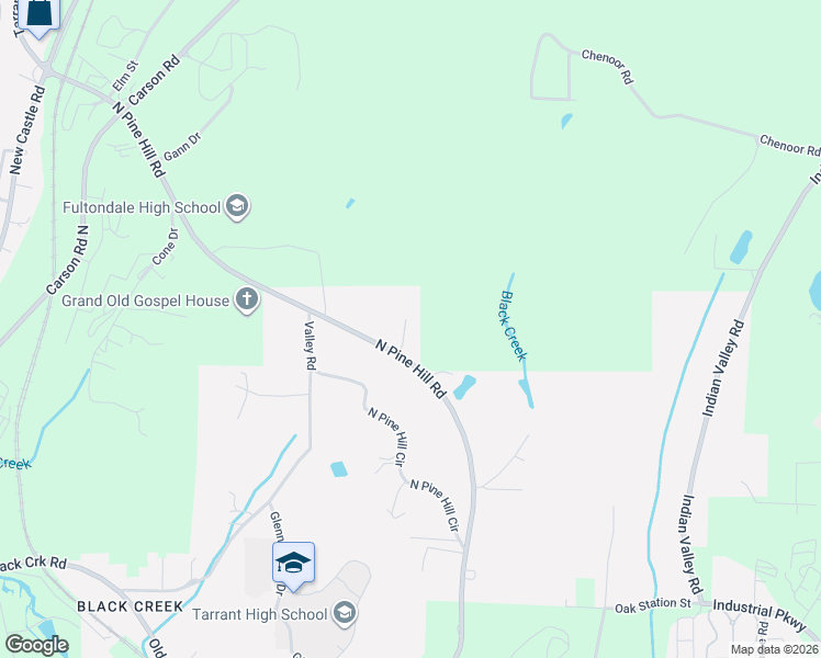 map of restaurants, bars, coffee shops, grocery stores, and more near 575 North Pine Hill Road in Birmingham