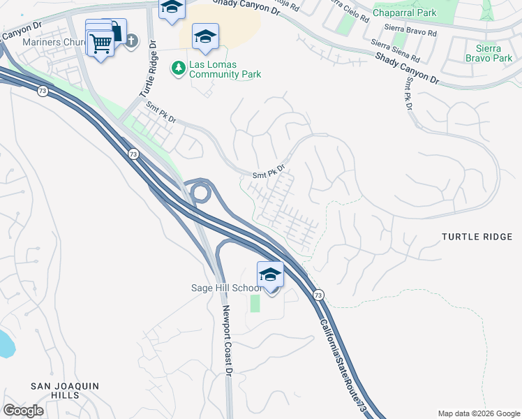 map of restaurants, bars, coffee shops, grocery stores, and more near 20 Gardenpath in Irvine