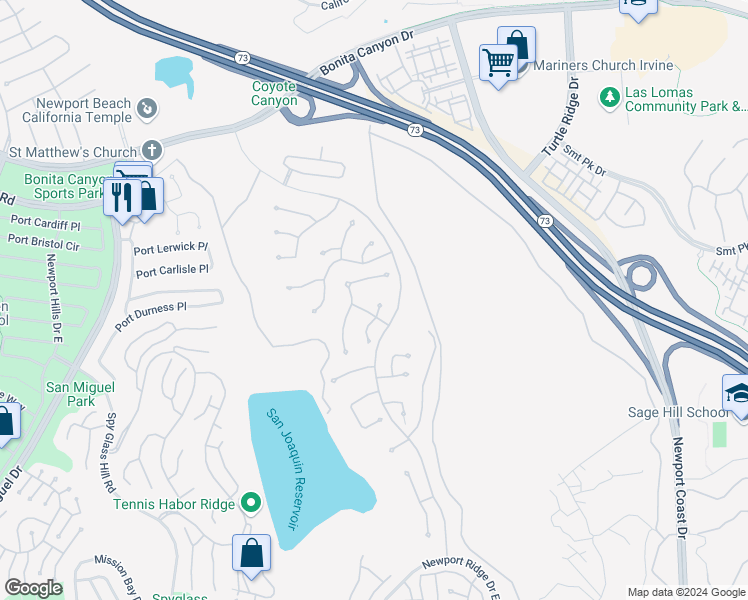 map of restaurants, bars, coffee shops, grocery stores, and more near 7 Ronsard in Newport Beach