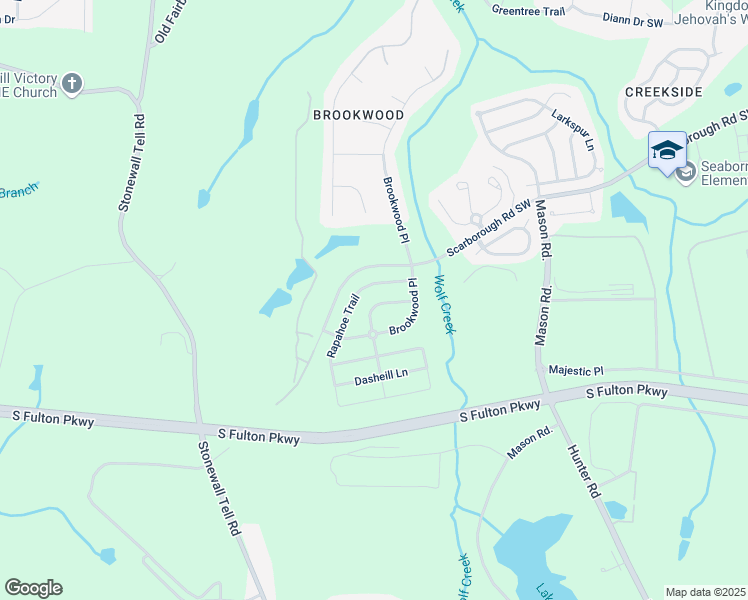 map of restaurants, bars, coffee shops, grocery stores, and more near 5243 Cantbury Way in Atlanta