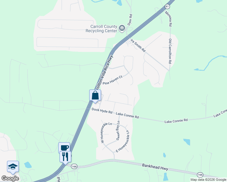 map of restaurants, bars, coffee shops, grocery stores, and more near 37 Leisure Court in Carrollton