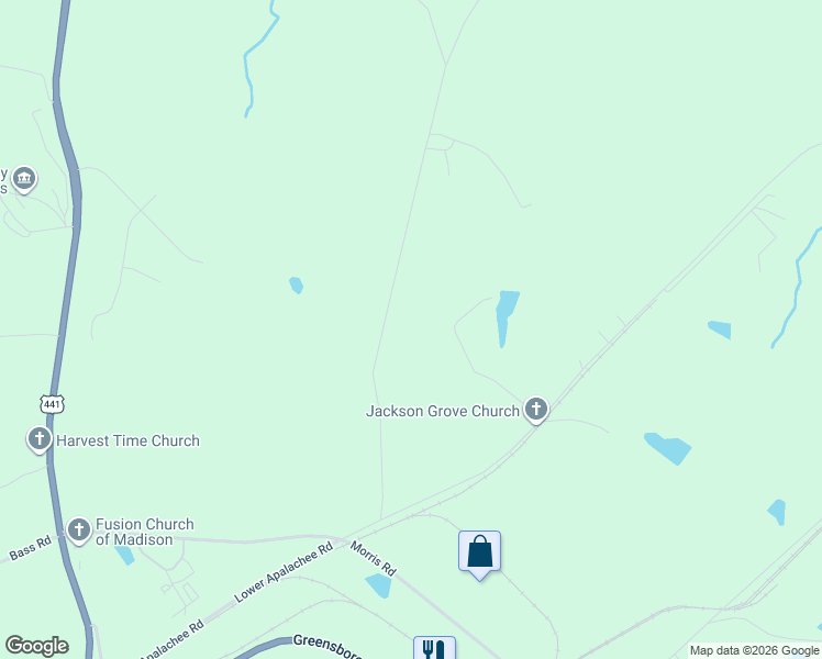 map of restaurants, bars, coffee shops, grocery stores, and more near 1251 Boones Bridge Road in Madison