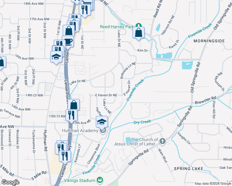 map of restaurants, bars, coffee shops, grocery stores, and more near 241 Lake Drive Circle Northeast in Birmingham
