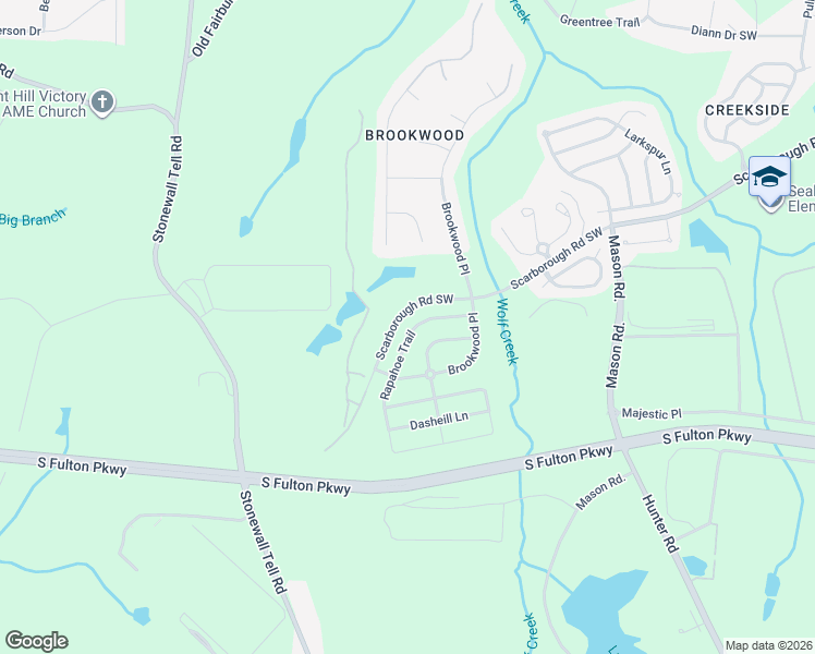 map of restaurants, bars, coffee shops, grocery stores, and more near 4931 Rapahoe Trail in Atlanta