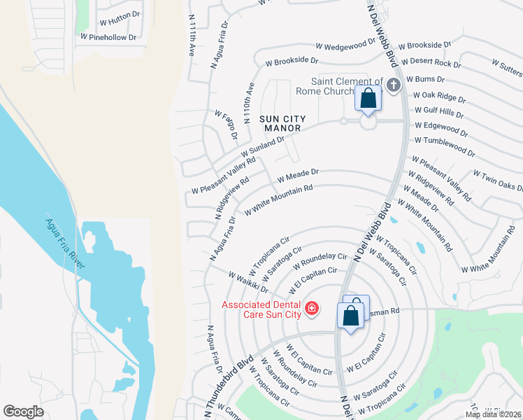 map of restaurants, bars, coffee shops, grocery stores, and more near 11031 West White Mountain Road in Sun City