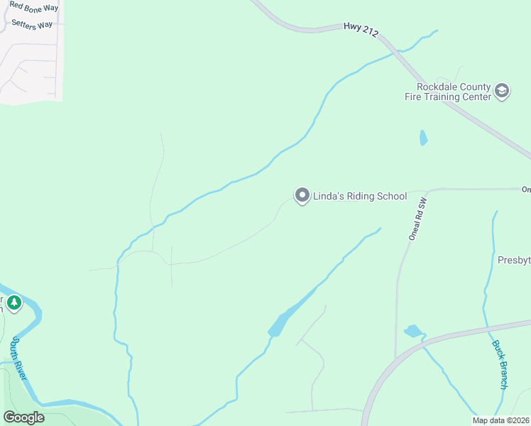 map of restaurants, bars, coffee shops, grocery stores, and more near 3505 Daniels Bridge Road in Conyers